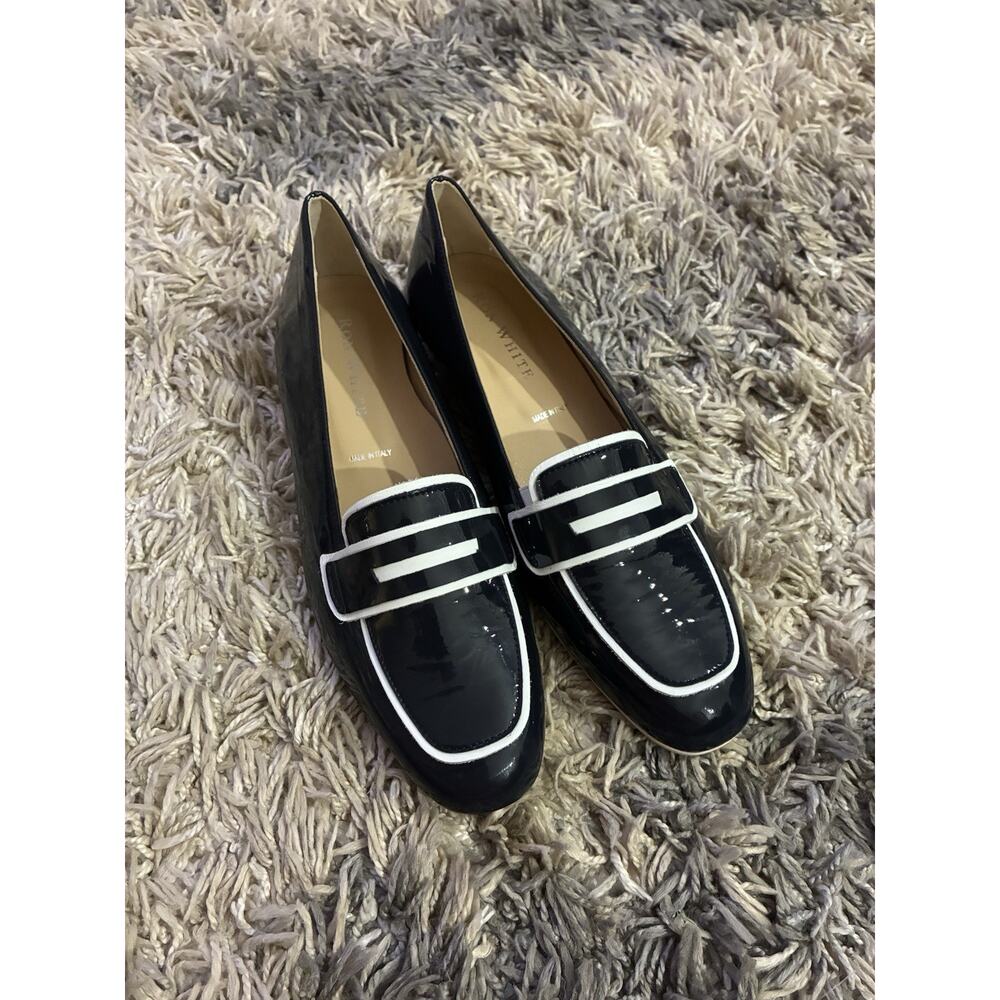 Ron White Black Loafers Chain Link Detail Women Size 42 US 11